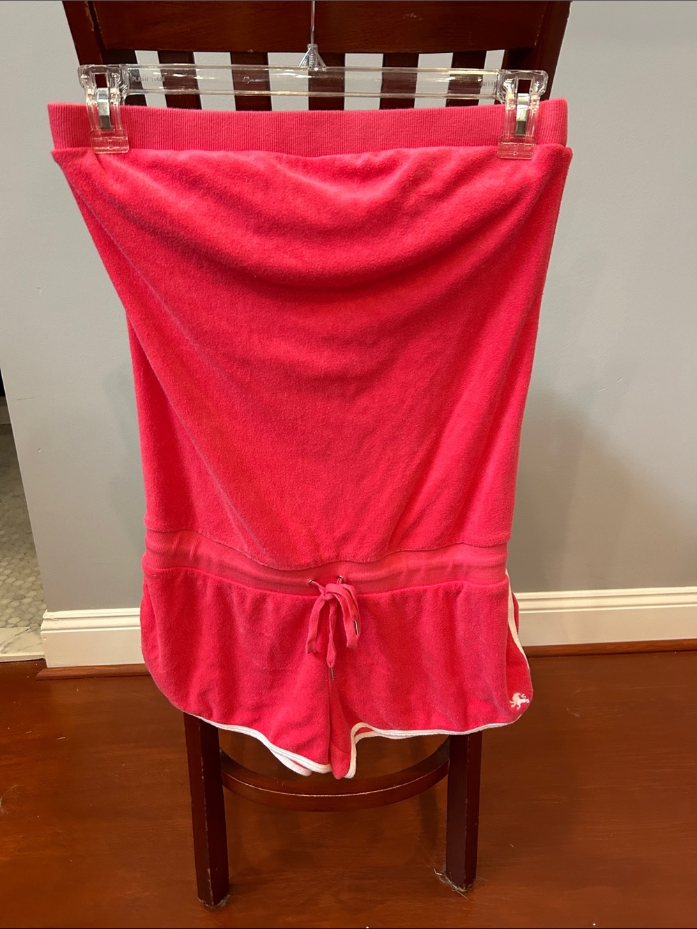 Express Hot Pink Strapless Terry Romper